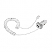 CARICA BATTERIE LIGHTNING + EXTRA PRESA USB,2400MA 12/24V (PER IPOD, IPHONE, IPAD)