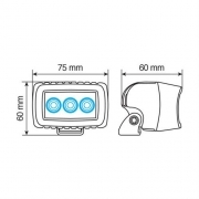 WL-10, faro ausiliario a 3 Led Cree - 10/30V - Bianco Struttura in alluminio