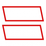 98449  Kit contrassegni adesivi, 2 pz - Rosso/Bianco CONTO TERZI 307x120