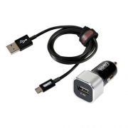 Kit 2 in 1, presa Usb a ricarica veloce universale, 2400 mA, 12/24V + cavo dati/ricarica micro Usb