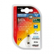Mega-Led Hi-Power 9 - 8x31 mm - 12V Luminosita': 6500K Lumen: 20 lm