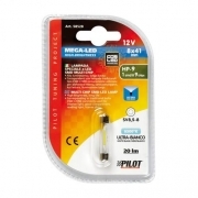 Mega-Led Hi-Power 9 - 8x41 mm - 12V Luminosita': 6500K Lumen: 20 lm