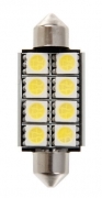 58418 12V Hyper-Led 24 - 8 SMD x 3 chips - 15x41 mm - SV8,5-8 - 1 pz -Bianco