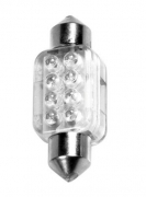 12V Lampada siluro 8 Led - 13x35 mm - SV8,5-8 - 1 pz - D/Blister - Rosso Per ill
