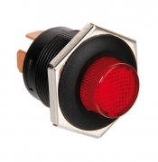 Interruttore a pulsante con led - 12/24V - Rosso 5A max. Led a due