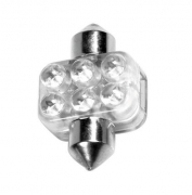12V Lampada siluro 6 Led - 18x31 mm - SV8,5-8 - 1 pz - D/Blister - Blu Per illum