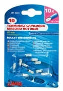 10 terminali - capicorda maschio rotondi - Blu Misura    5 mm.Preisolati per cav