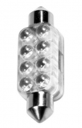 12V Lampada siluro 8 Led - 13x44 mm - SV8,5-8 - 1 pz - D/Blister - Bianco Per il