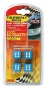 02463 California-Dices Azzurro Set 4 tappi coprivalvola stile custom USA per aut