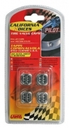 02464 California-Dices Cromo Set 4 tappi coprivalvola stile custom USA per auto
