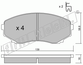 KIT PASTIGLIE FRENO FRI-TECH 4