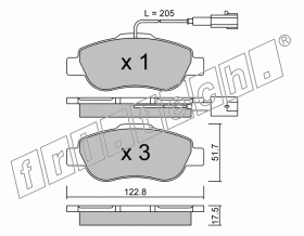 KIT PASTIGLIE FRENO FRI-TECH 654.1 Fiat 500 1.3 Multijet (07>)