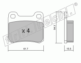 KIT PASTIGLIE FRENO FRI-TECH 094.1 (P) Mercedes 190 (15,5-ATE)