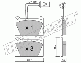 KIT PASTIGLIE FRENO FRI-TECH 054.0 Austin Metro (83>)-111 (90>91)(Ap)