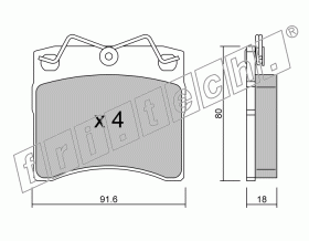 KIT PASTIGLIE FRENO FRI-TECH 166.0 Vw Transporter(15)(90>96)(Gir)(V)