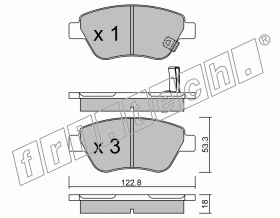 KIT PASTIGLIE FRENO FRI-TECH 330.2 Opel Corsa D 1.3 Cdti (75Hp)(06>)