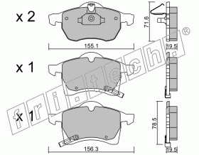KIT PASTIGLIE FRENO FRI-TECH 2