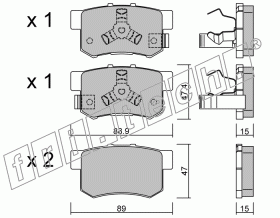 KIT PASTIGLIE FRENO FRI-TECH 176.1 (P) Honda CRV(>07)-FR-V CDTi(05>)