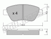 KIT PASTIGLIE FRENO FRI-TECH 330.1 Fiat Idea 1.2i 16V, 1.4i 16V (04>)