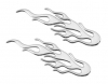 Emblema 3D cromato - 2 Flames Base adesiva speciale ed impermeabile, idoneo per